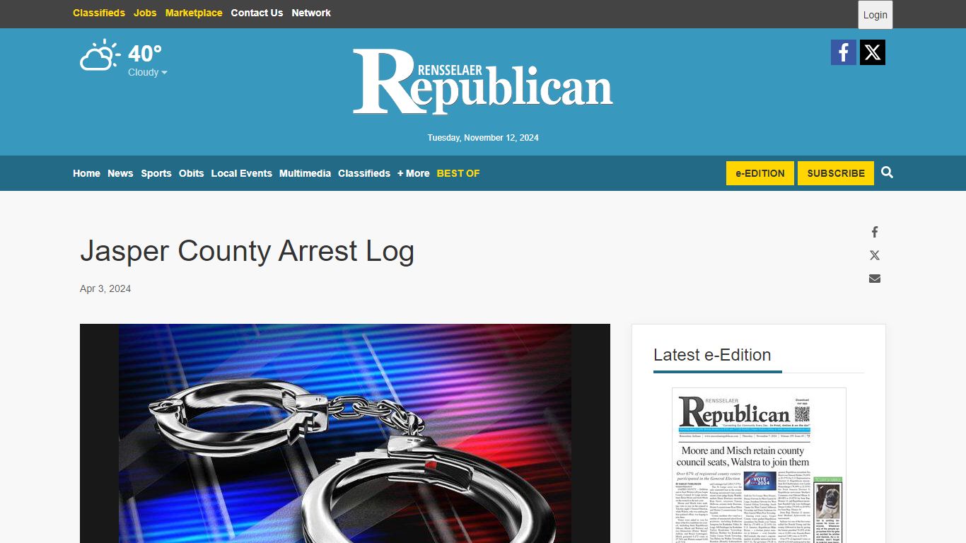 Jasper County Arrest Log | News | newsbug.info